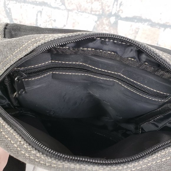 Vintage 90s Canvas Crossbody Bag Red Star Gray - Picture 8 of 13